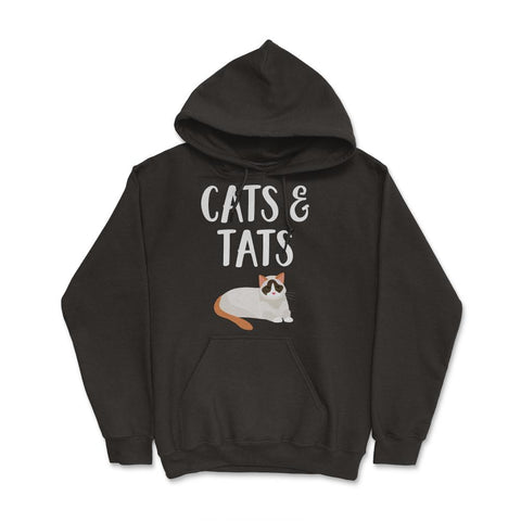 Funny Cats And Tats Tattooed Cat Lover Pet Owner Humor product Hoodie - Black