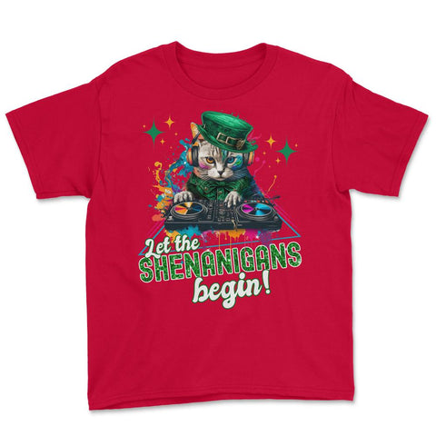 Let the Shenanigans Begin! DJ Cat Music St Patrick’s Humor product - Red