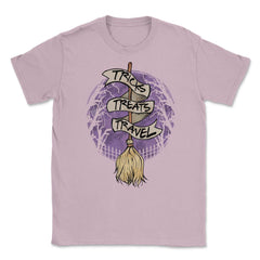 Halloween Witch Broom Fun Gift print Unisex T-Shirt - Light Pink