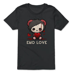 Chibi Emo Gothic Love Japanese Sad Anime Boy Emo Love print - Premium Youth Tee - Black