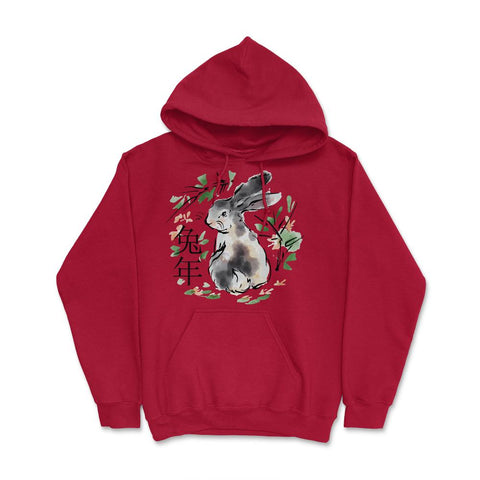 Chinese New Year of the Rabbit Cottage core Bunny product Hoodie - Red