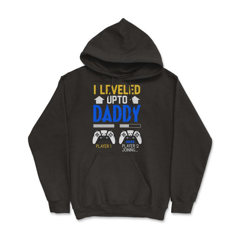 Funny Dad Leveled Up to Daddy Gamer Soon To Be Daddy graphic Hoodie - Black
