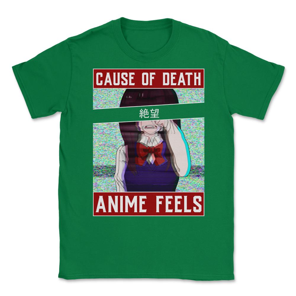 Retro Style Anime Girl Crying Japanese Glitch Aesthetic graphic - Green