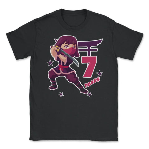 Ninja Girl 7th Birthday Gift Funny graphic print Tee Gifts Unisex