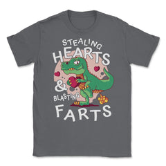 T-Rex Dinosaur Stealing Hearts and Blasting Farts product Unisex - Smoke Grey