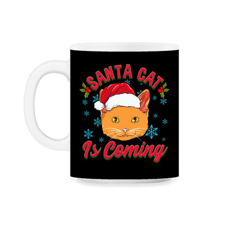 Santa Cat is Coming Christmas Funny  11oz Mug