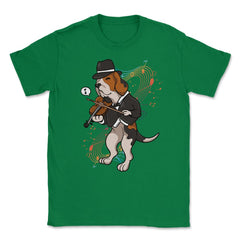 Funny Beagle Playing Violin Hilarious Violinist Beagle Dog graphic - Green