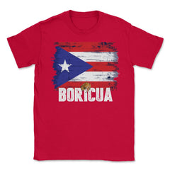 Puerto Rico Flag Boricua Theme Coqui Grunge Gift print Unisex T-Shirt - Red