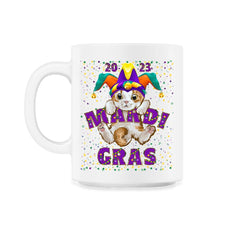 Mardi Gras Cat 2023 Cat Tuesday Cute Kitten with Jester Hat product - 11oz Mug - White
