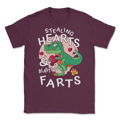 T-Rex Dinosaur Stealing Hearts and Blasting Farts product Unisex - Maroon