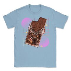 Chocolate Snack Kawaii Aesthetic Pop Art graphic Unisex T-Shirt - Light Blue