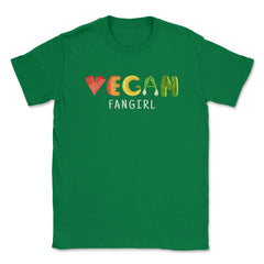 Vegan Fangirl Vegetable Lettering Cool Design print Unisex T-Shirt - Green