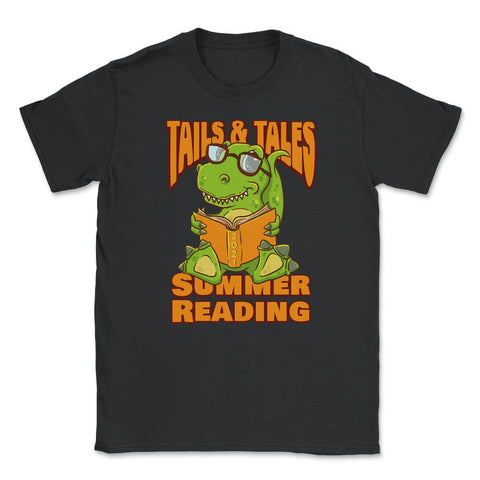 Summer Reading 2021 Tails & Tales Funny Kawaii Dinosaur print Unisex - Black