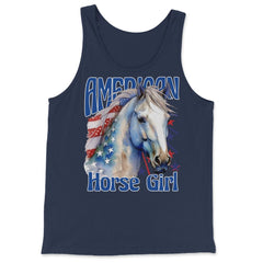 American Horse Girl Proud Patriotic Horse Girl product - Tank Top - Navy