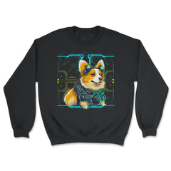 Mecha Cyborgs Dog Corgi Cyberpunk Fashion print - Unisex Sweatshirt - Black