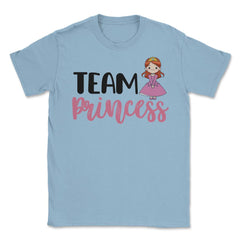 Funny Gender Reveal Announcement Team Princess Baby Girl graphic - Light Blue