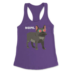 Funny French Bulldog Wearing Sunglasses Nope Lazy Dog Lover design - Purple