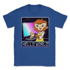 Hello World Monkey Programmer Funny Computer IT Geek design Unisex