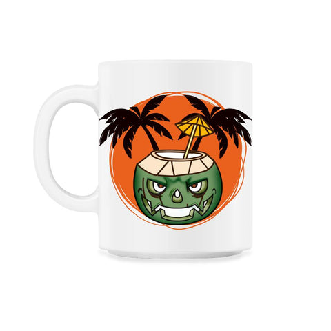 Hawaiian Halloween Coconut Face Jack O Lantern Scary print 11oz Mug