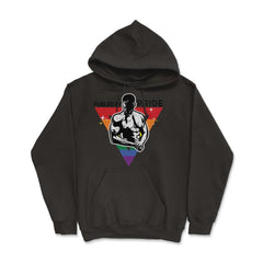 Fueled by Pride Gay Pride Guy in Rainbow Triangle2 Gift design Hoodie - Black