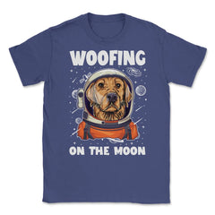Labrador Astronaut Woofing on the Moon Lab Puppy print Unisex T-Shirt - Purple