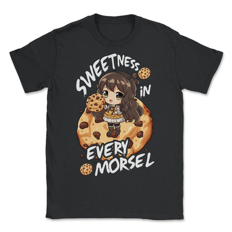 Anime Dessert Chibi with Chocolate Chips Cookies Graphic graphic - Unisex T-Shirt - Black