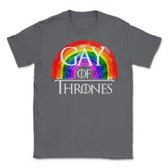 Gay of Thrones graphic Gay Rainbow Gift product print Unisex T-Shirt - Smoke Grey