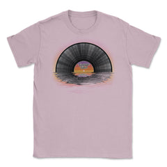Retro Vintage Vinyl Sunset Reflection LP Vinyl Record graphic Unisex - Light Pink