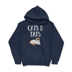 Funny Cats And Tats Tattooed Cat Lover Pet Owner Humor product Hoodie - Navy