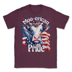 4th of July Moo-erican Pride Funny Patriotic Cow USA product Unisex - Maroon