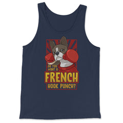 French Bulldog Boxing Do You Want a French Hook Punch? graphic - Tank Top - Navy