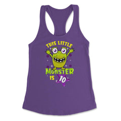This Little Monster is Ten Funny 10th Birthday Theme graphic Women's