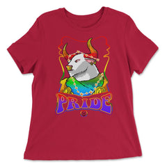 Gay Zodiac LGBTQ Zodiac Sign Taurus Rainbow Pride graphic - Women's Relaxed Tee - Red