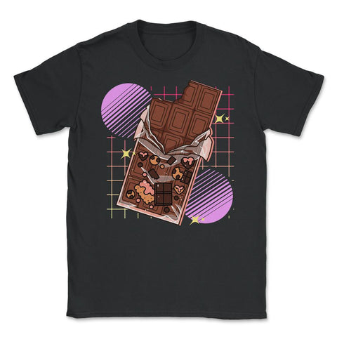 Chocolate Snack Kawaii Aesthetic Pop Art graphic Unisex T-Shirt - Black