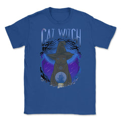 Cat Witch Mysterious Halloween Character Costume Design graphic - Royal Blue