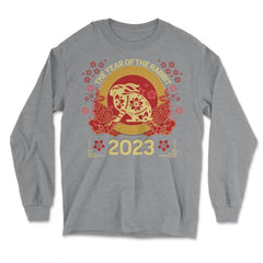Chinese New Year The Year of the Rabbit 2023 Chinese design - Long Sleeve T-Shirt - Grey Heather