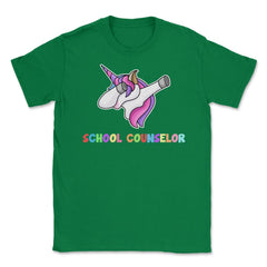 Funny School Counselor Dabbing Unicorn Cute Appreciation product - Green