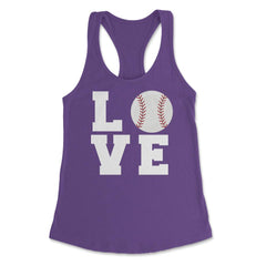 Funny Baseball Love Mom Dad Coach Player Athlete Sport design Women's - Purple