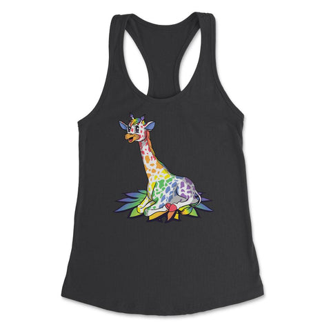 Rainbow Giraffe Gay Pride Gift product Women's Racerback Tank