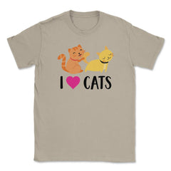 Funny I Love Cats Heart Cat Lover Pet Owner Cute Kitten print Unisex - Cream