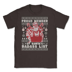Ugly Christmas product Style Proud Member Santa Badass List print - Brown