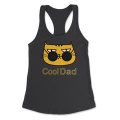 Cool Dad Hipster Cat Humor T-Shirt Tee Gift Women's Racerback Tank