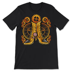 Steampunk Gears Female Boots - Unique Style For The Bold graphic - Premium Unisex T-Shirt - Black