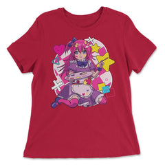 Harajuku Street Fashion Painter Anime Girl product - Women's Relaxed Tee - Red