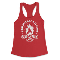 Bonfires are a blazing good time! Retro Vintage Distressed graphic - Red