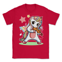 Cute Kawaii Unicorn Playing The Violin Violinist product Unisex - Red