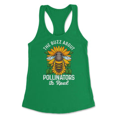 Pollinator Bee & Sunflowers Cottage Core Aesthetic print Women's - Kelly Green