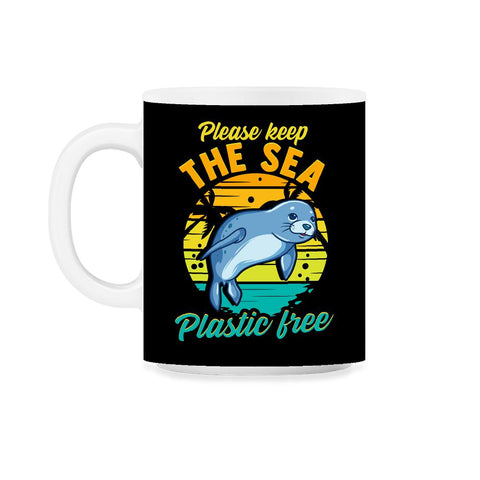 Keep the Sea Plastic Free Seal for Earth Day Gift print 11oz Mug