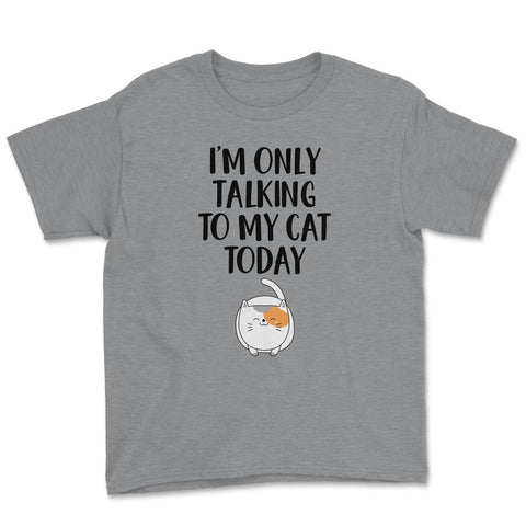 Funny Cat Lover Introvert I'm Only Talking To My Cat Today print - Grey Heather