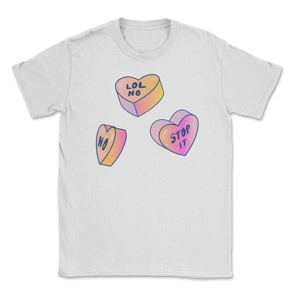 Candy In Hearts Form Negative Messages Funny Anti-V Day product - White